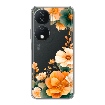 Силиконовый чехол на Honor X7b с принтом Цветы принт