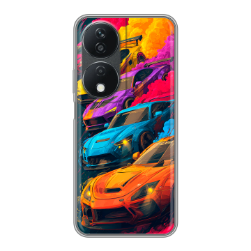 Силиконовый чехол на Honor X7b с принтом Тачки