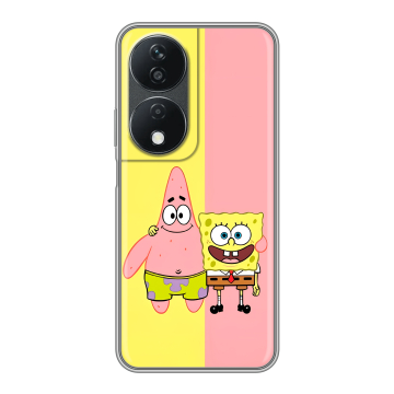 Силиконовый чехол на Honor X7b с принтом Спанч боб Спанчбоб Силиконовый чехол на Honor X7b с принтом Спанч боб Спанчбоб