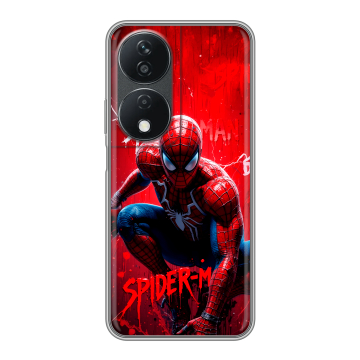 Силиконовый чехол на Honor X7b с принтом Spiderman Человек паук