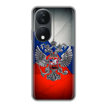 Силиконовый чехол на Honor X7b с принтом Флаг России