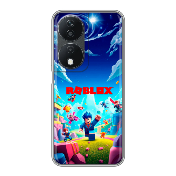 Силиконовый чехол на Honor X7b с принтом Roblox Роблокс