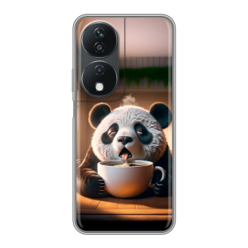 Силиконовый чехол на Honor X7b с принтом смешная панда Силиконовый чехол на Honor X7b с принтом смешная панда