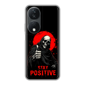 Силиконовый чехол на Honor X7b с принтом смешной скелет