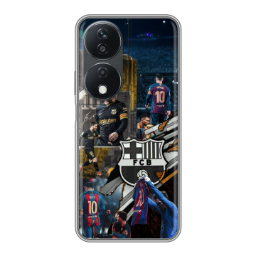Силиконовый чехол на Honor X7b с принтом Messi Barcelona