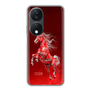 Силиконовый чехол на Honor X7b с принтом Новый год