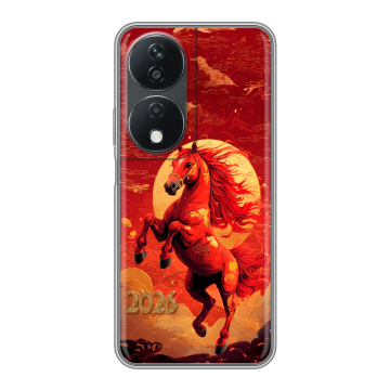 Силиконовый чехол на Honor X7b с принтом Новый год