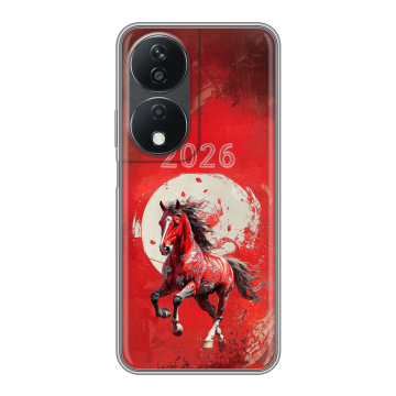 Силиконовый чехол на Honor X7b с принтом Новый год
