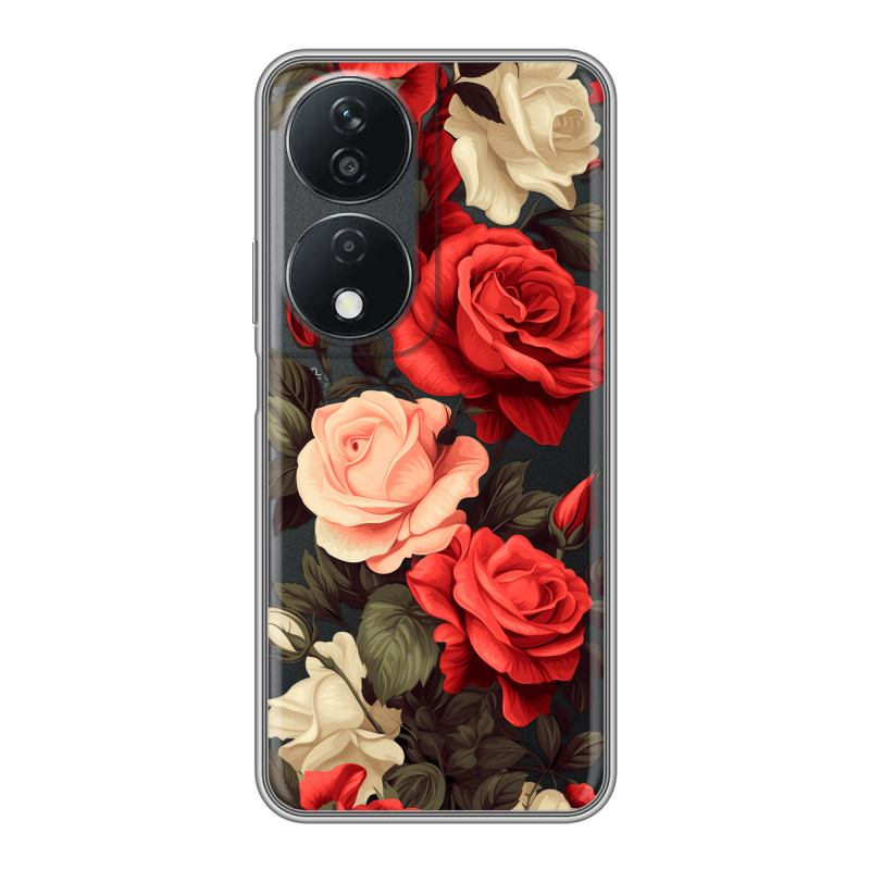 Силиконовый чехол на Honor X7b с принтом Розы Силиконовый чехол на Honor X7b с принтом Розы