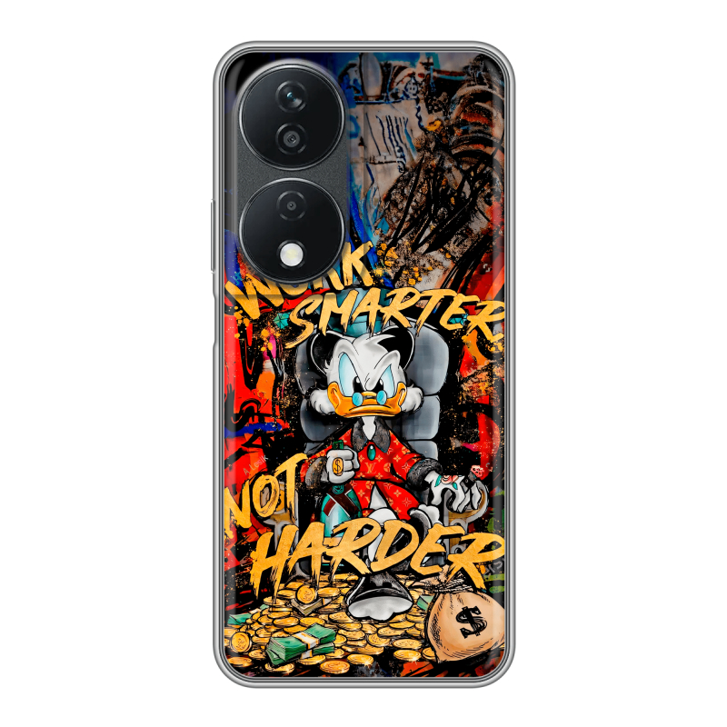Силиконовый чехол на Honor X7b с принтом Дональд Дак Деньги Силиконовый чехол на Honor X7b с принтом Дональд Дак Деньги