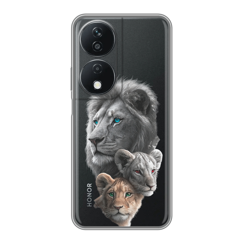 Силиконовый чехол на Honor X7b с принтом Львы Силиконовый чехол на Honor X7b с принтом Львы