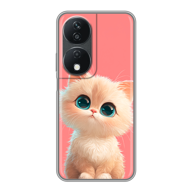 Силиконовый чехол на Honor X7b с принтом Розовый котенок Силиконовый чехол на Honor X7b с принтом Розовый котенок