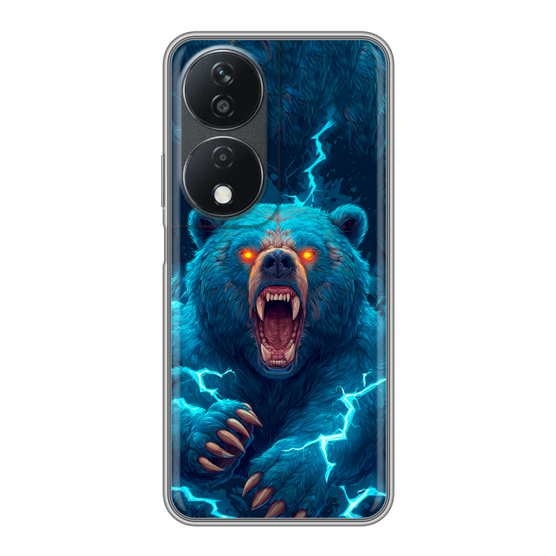 Силиконовый чехол на Honor X7b с принтом Медведь Силиконовый чехол на Honor X7b с принтом Медведь