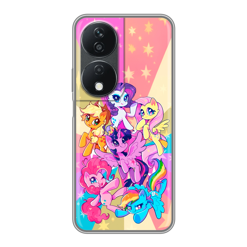 Силиконовый чехол на Honor X7b с принтом My little pony Дружба чудо Силиконовый чехол на Honor X7b с принтом My little pony Дружба чудо