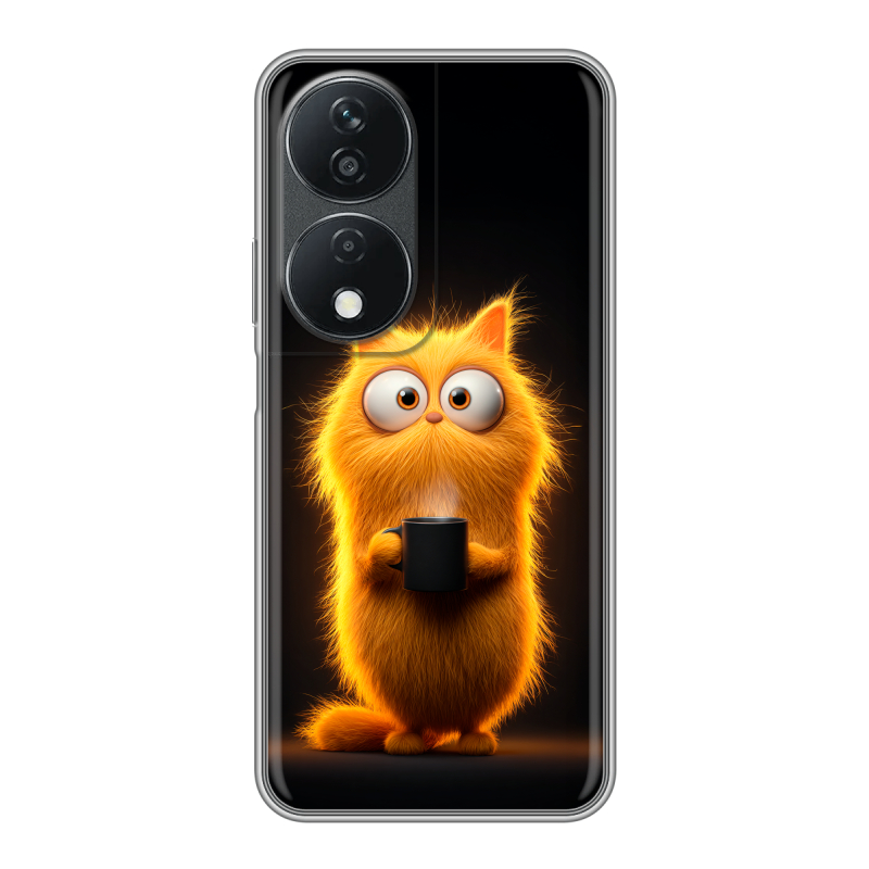 Силиконовый чехол на Honor X7b с принтом Смешной кот Силиконовый чехол на Honor X7b с принтом Смешной кот