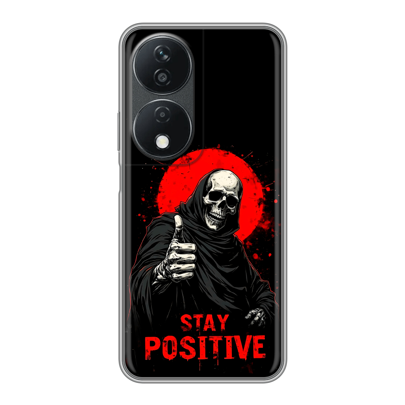 Силиконовый чехол на Honor X7b с принтом смешной скелет Силиконовый чехол на Honor X7b с принтом смешной скелет