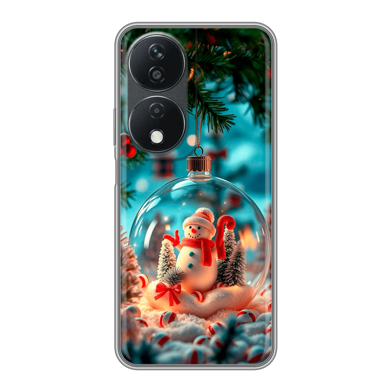 Силиконовый чехол на Honor X7b с принтом Новый год Силиконовый чехол на Honor X7b с принтом Новый год