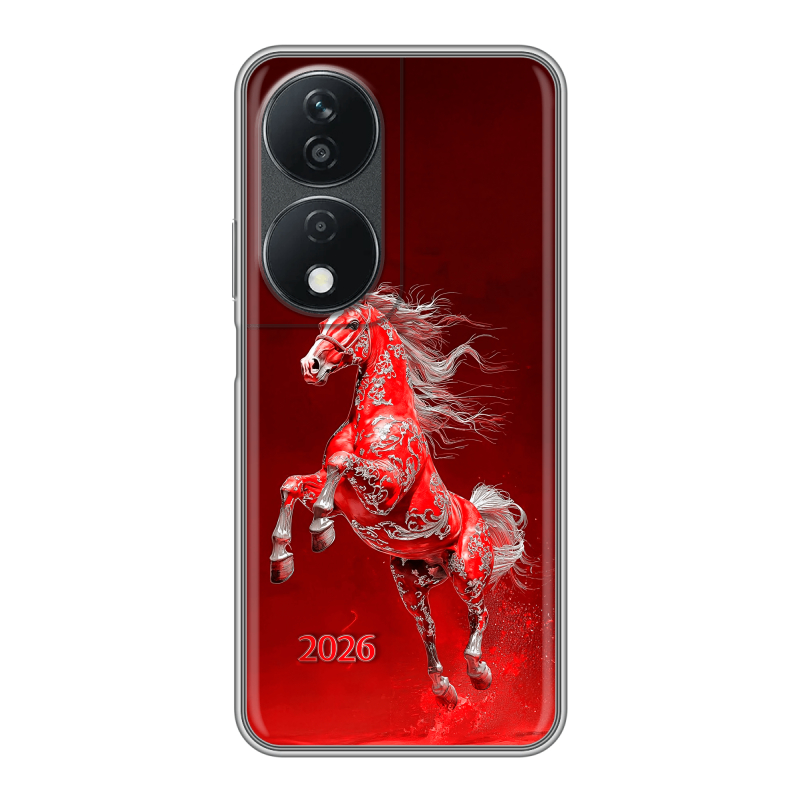 Силиконовый чехол на Honor X7b с принтом Новый год Силиконовый чехол на Honor X7b с принтом Новый год