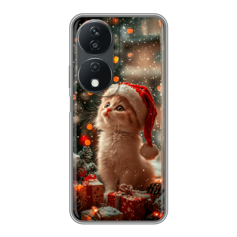 Силиконовый чехол на Honor X7b с принтом Новый год Силиконовый чехол на Honor X7b с принтом Новый год