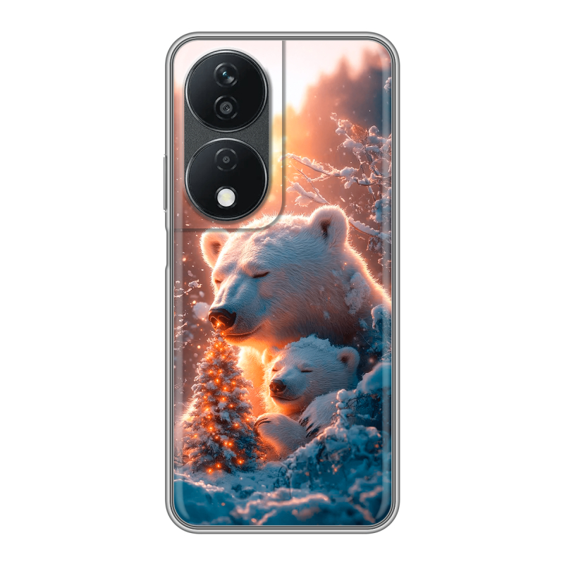 Силиконовый чехол на Honor X7b с принтом Новый год Силиконовый чехол на Honor X7b с принтом Новый год