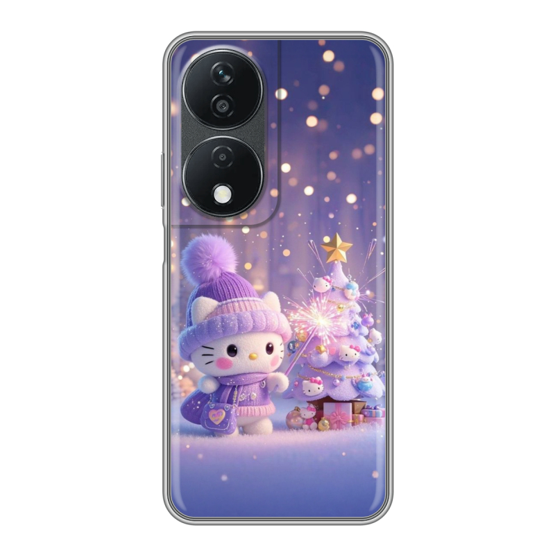 Силиконовый чехол на Honor X7b с принтом Новый год Силиконовый чехол на Honor X7b с принтом Новый год