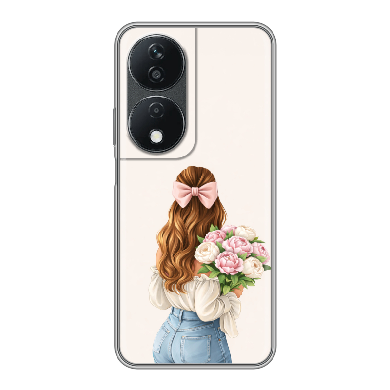 Силиконовый чехол на Honor X7b с принтом женский Силиконовый чехол на Honor X7b с принтом женский