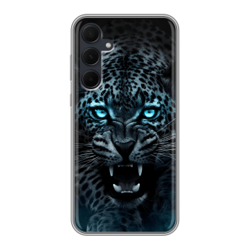 Силиконовый чехол на Samsung Galaxy A35 с принтом Темный леопард Силиконовый чехол на Samsung Galaxy A35 с принтом Темный леопард