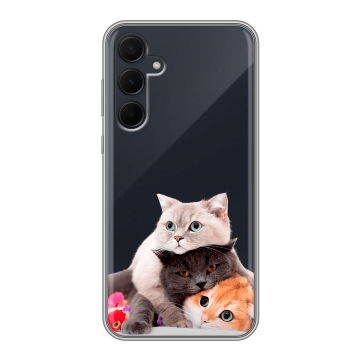 Силиконовый чехол на Samsung Galaxy A35 с принтом Кошки Силиконовый чехол на Samsung Galaxy A35 с принтом Кошки
