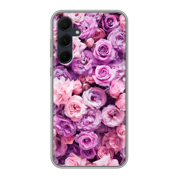 Силиконовый чехол на Samsung Galaxy A35 с принтом лавандовые розы Силиконовый чехол на Samsung Galaxy A35 с принтом лавандовые розы