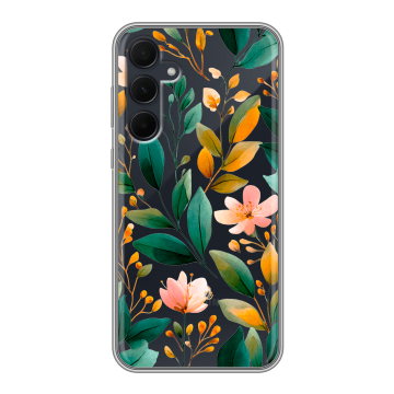 Силиконовый чехол на Samsung Galaxy A35 с принтом Цветы паттерн Силиконовый чехол на Samsung Galaxy A35 с принтом Цветы паттерн
