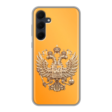 Силиконовый чехол на Samsung Galaxy A35 с принтом Герб Флаг России