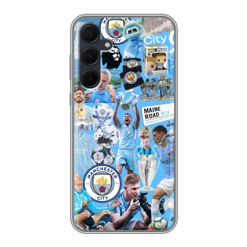 Силиконовый чехол на Samsung Galaxy A35 с принтом Man City Манчестер Сити