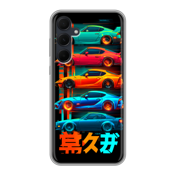 Силиконовый чехол на Samsung Galaxy A35 с принтом машины тачки