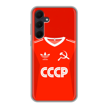Силиконовый чехол на Samsung Galaxy A35 с принтом Флаг Герб СССР
