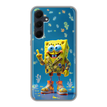 Силиконовый чехол на Samsung Galaxy A35 с принтом Спанч боб Спанчбоб