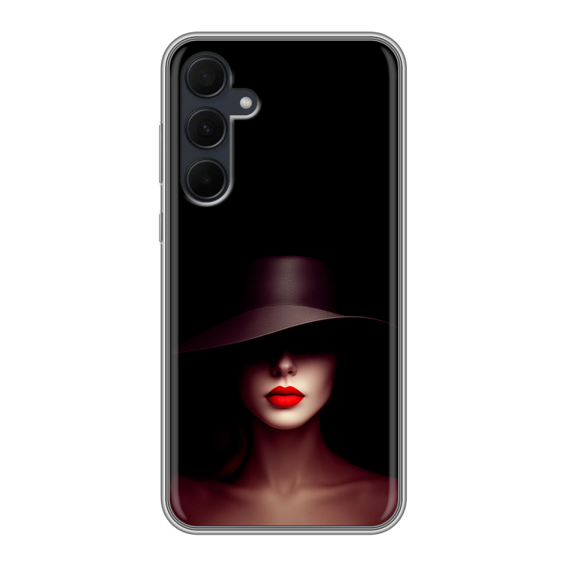 Силиконовый чехол на Samsung Galaxy A35 с принтом Девушка в шляпе Силиконовый чехол на Samsung Galaxy A35 с принтом Девушка в шляпе