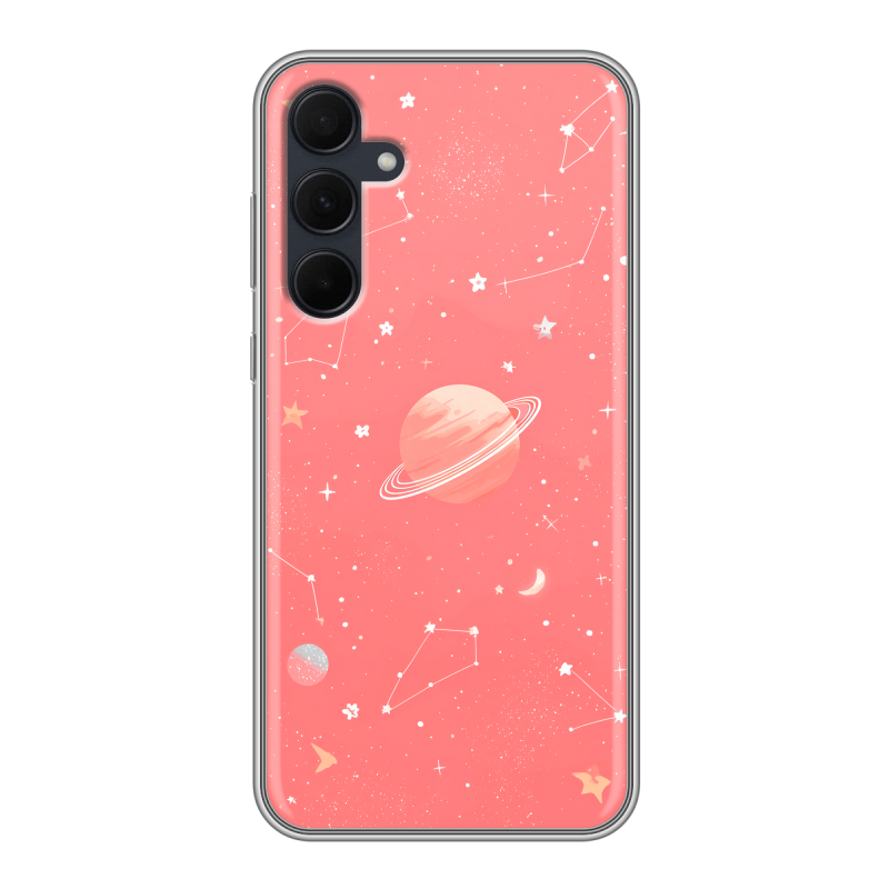 Силиконовый чехол на Samsung Galaxy A35 с принтом Розовый космос Силиконовый чехол на Samsung Galaxy A35 с принтом Розовый космос