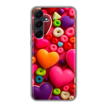 Силиконовый чехол на Samsung Galaxy A55 с принтом Сердечки Силиконовый чехол на Samsung Galaxy A55 с принтом Сердечки