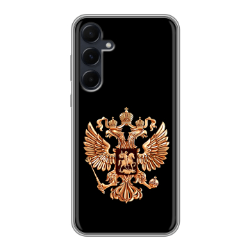 Силиконовый чехол на Samsung Galaxy A55 с принтом Герб России золотой