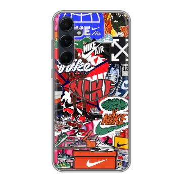 Силиконовый чехол на Samsung Galaxy A55 с принтом Найк Nike яркий