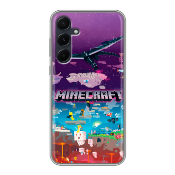 Силиконовый чехол на Samsung Galaxy A55 с принтом Майнкрафт Minecraft
