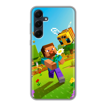Силиконовый чехол на Samsung Galaxy A55 с принтом Майнкрафт Minecraft Силиконовый чехол на Samsung Galaxy A55 с принтом Майнкрафт Minecraft