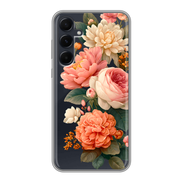 Силиконовый чехол на Samsung Galaxy A55 с принтом цветы