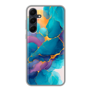 Силиконовый чехол на Samsung Galaxy A55 с принтом Мрамор блестки