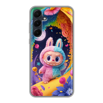 Силиконовый чехол на Samsung Galaxy A55 с принтом Labubu Лабубу