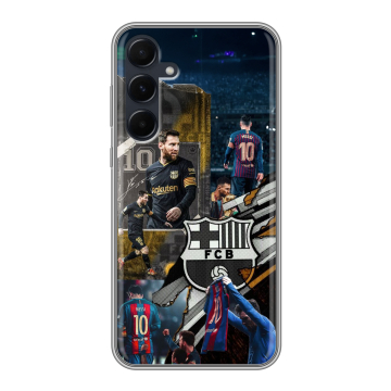 Силиконовый чехол на Samsung Galaxy A55 с принтом Messi Barcelona