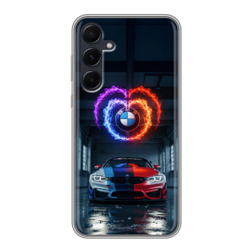 Силиконовый чехол на Samsung Galaxy A55 с принтом BMW БМВ