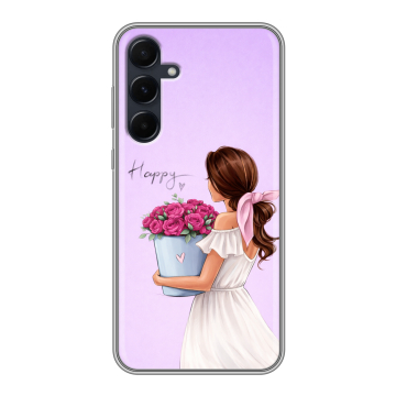 Силиконовый чехол на Samsung Galaxy A55 с принтом женский