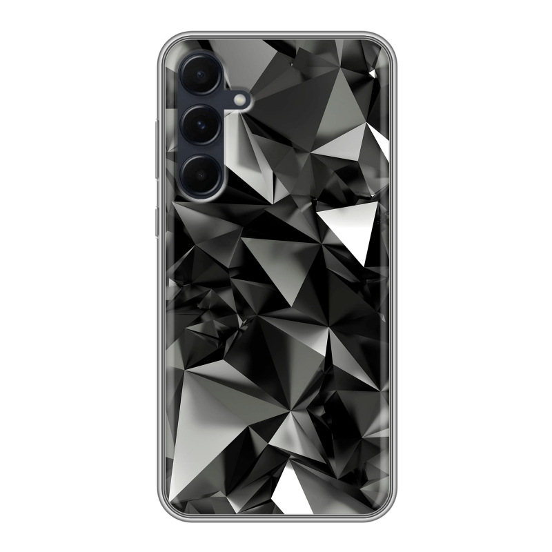 Силиконовый чехол на Samsung Galaxy A55 с принтом Черные кристаллы Силиконовый чехол на Samsung Galaxy A55 с принтом Черные кристаллы