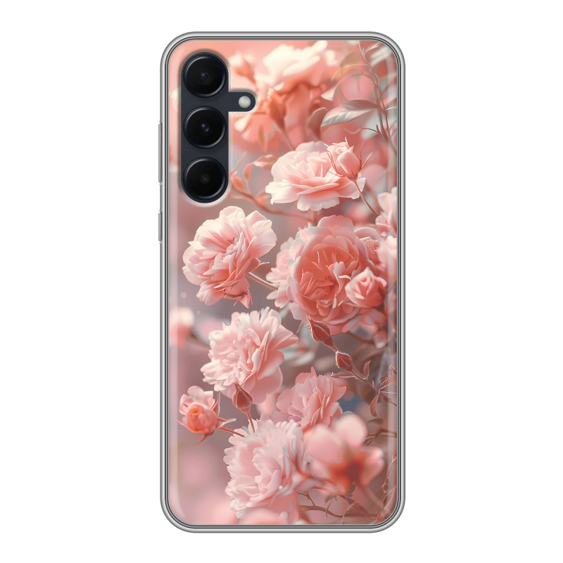 Силиконовый чехол на Samsung Galaxy A55 с принтом Розовые розы Силиконовый чехол на Samsung Galaxy A55 с принтом Розовые розы